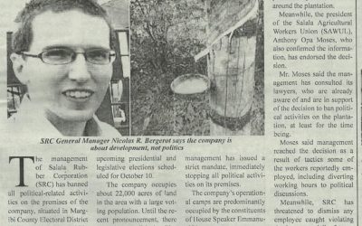 SRC forbids politics on company’s premises